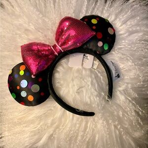 2019 DISNEY Multi Colored Polka Dot Minnie Ears - “Rock the Dots” - NWT